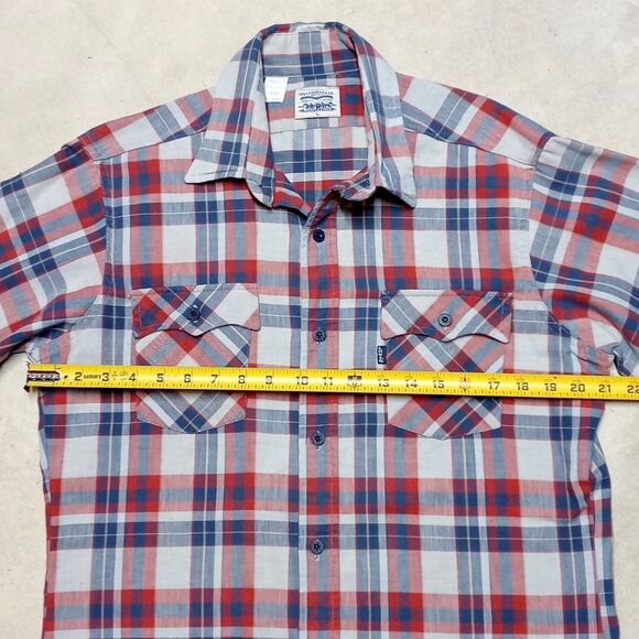 Vintage Levi's Size Large Plaid Long Sleeve Made in USA Western Button Shirt - Picture 8 of 8